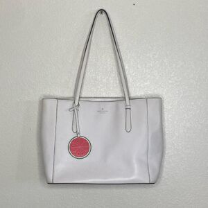 KATE SPADE White Leather Tote Bag Size 11” x 16” x 6” approximately